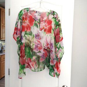 JENNIFER LOPEZ - Floral Scarf Top - Large